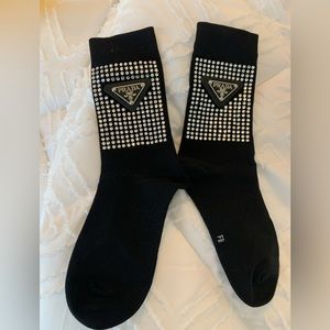 Prada Rhinestone Socks